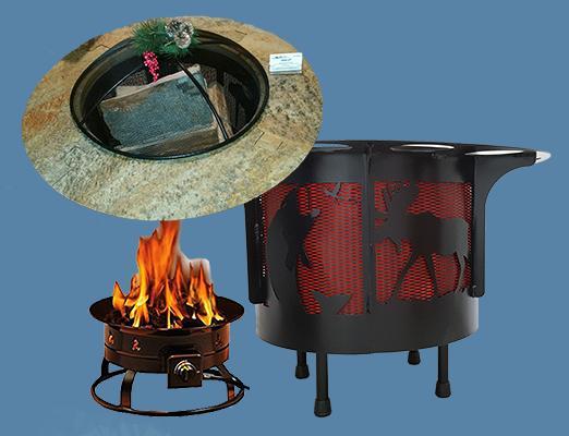 Metal Fire Pit with Stone Top